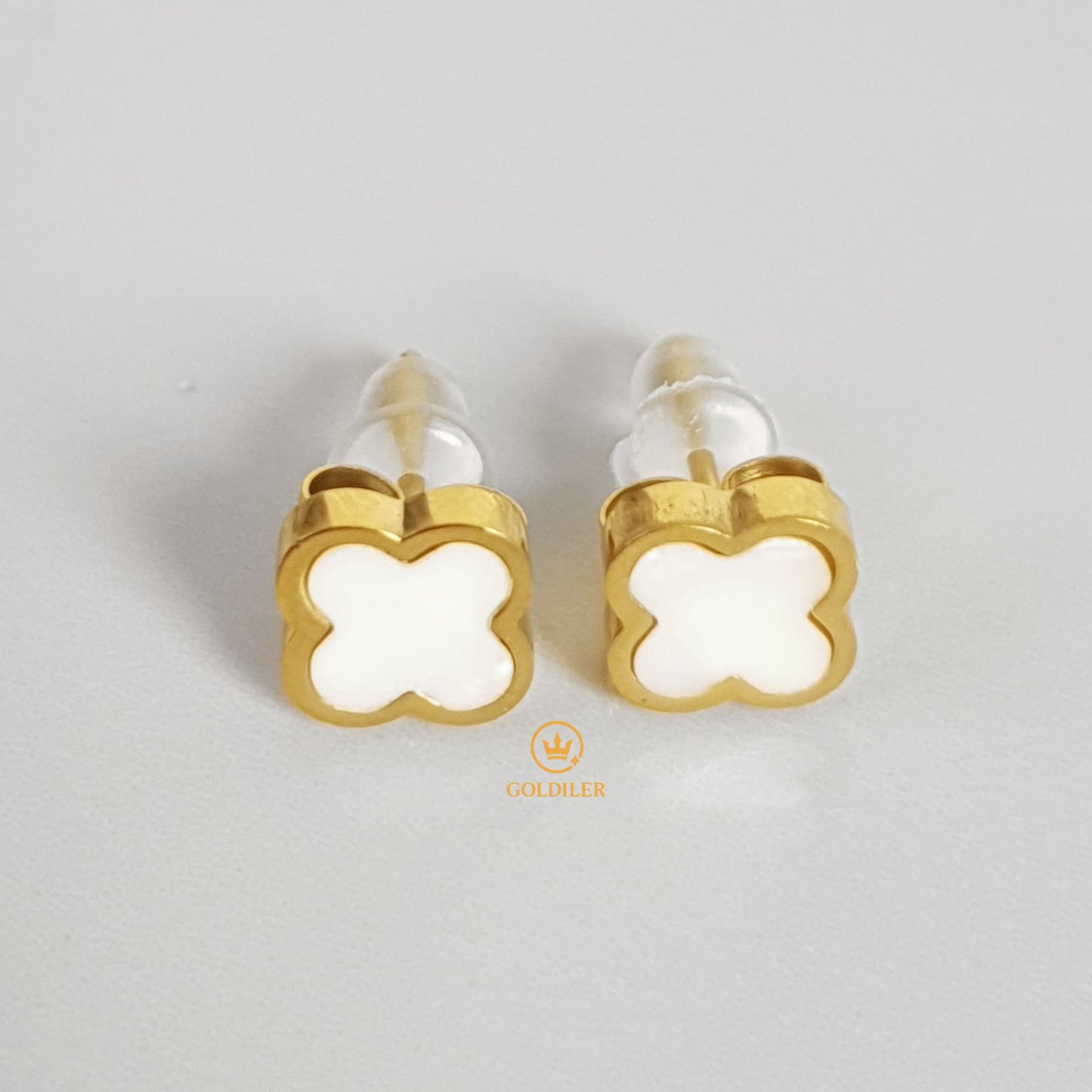 Aretes Trébol Blanco Z