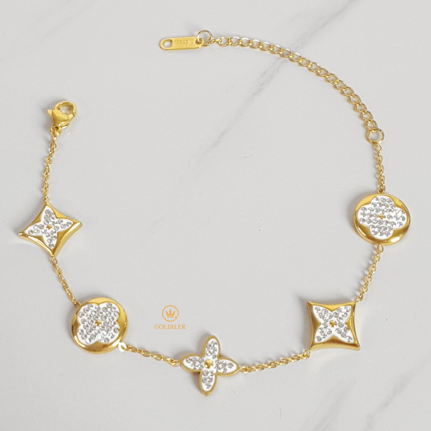 Pulso Trébol Piedras Mujer