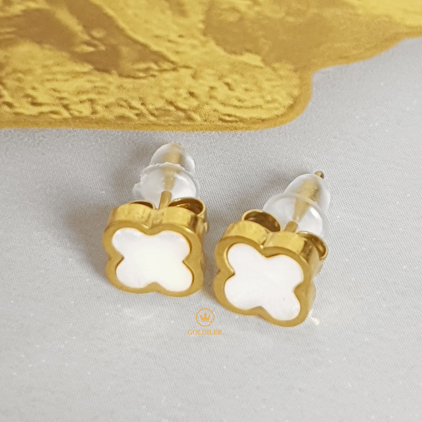 Aretes Trébol Blanco Z