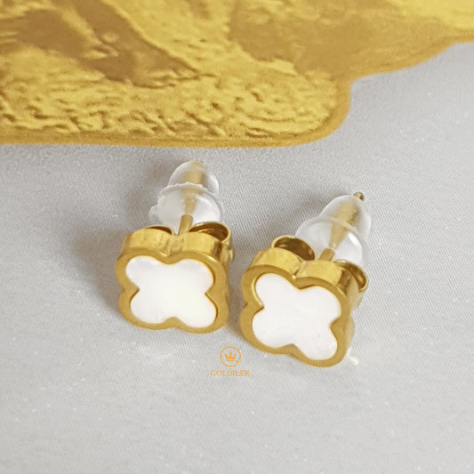 Aretes Trébol Blanco Z