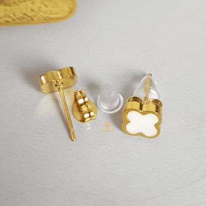 Aretes Trébol Blanco Z