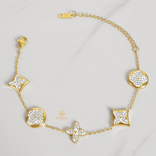 Pulso Trébol Piedras Mujer